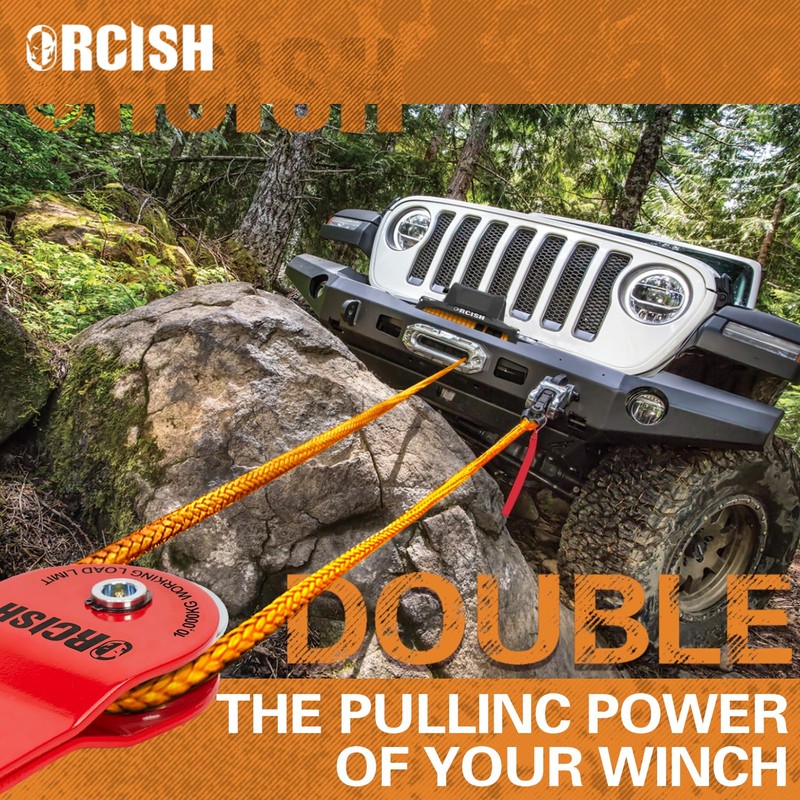 ORCISH 10 Ton Snatch Block, 22,000 LBS Capacity Block and