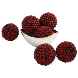 Nearly Natural 4812-S6 Berry Ball, 5-Inch, Red, Set of 6,Large