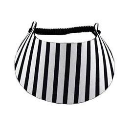Foam Coil Back Sun Visors (Black & White Stripes)