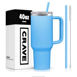 Crave 40oz Tumbler With Handle And Straw l Insulated Stainless Steel Double Wall