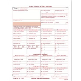 IRS Approved W2-C Wage Correction Laser Tax Form - Copy A - 100 Forms