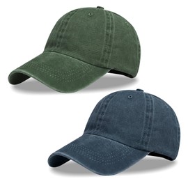 SAIIURV 2 Stücke Baseballkappe für Herren und Damen, Outdoor Baseball Cap, Verstellbar, Baseballcap mit Gebogenem Schirm, Sonnenmütze, Sport Cool Mode Baseballmütze, Geburtstagsgeschenke (Blau, Grün)