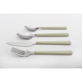 Cutlery Set Stainless Steel 16-Piece ABS Handle Fork Spoon Sets for 4 People (Olive Green)