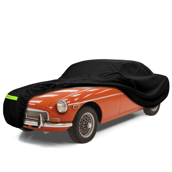 Waterproof Car Cover Compatible with 1962-1980 MG MGB Accessories 210T All Weather Car Covers with Night Reflective Strip&Anti-Theft Lock for Car Dust Snow Rain Hail Protection