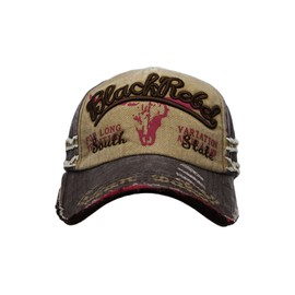 WITHMOONS Vintage Baseball Cap Meshed Distressed Trucker Hat KR1252 (Easybrown)