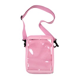 Vensivy Ita Bag DIY Transparent Crossbody Anime Pins Bag Shoulder Messenger Itabag Comic Anime Satchels (Pink)