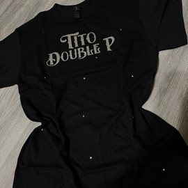 Tito Double P Rhinestone Front LOGO Tee - Size: Xl