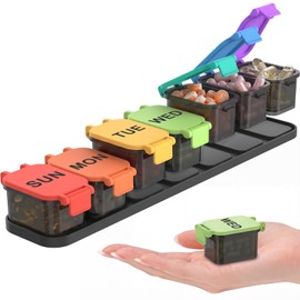 Extra Large Weekly Pill Organizer - Waterproof 7-Day Pill Box, Portable Vitamin & Supplement Case, Easy to Open Design, Ideal for Travel and Daily Medication Management