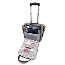 LONDON FOG Newcastle 15-Inch Underseater, Telescoping Handles,Black White Herringbone