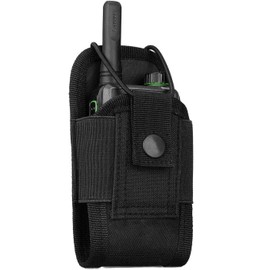 abcGoodefg Molle Radio Holder Walkie Talkie Pouch Case for Duty Belt Radio Holster Tactical Hunting Intercom Bag (1 Pack, Black)