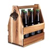 Foster & Rye Acacia Wood 6-pack Beer Carrier - Growler