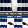 DriftAway Navy Stripe Room Darkening Window Curtains 63 Inch Long