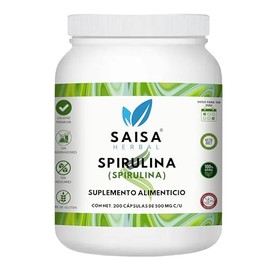 Alga Spirulina 100 Pura Bolsa Con 200 Cápsulas.                                                                                                       