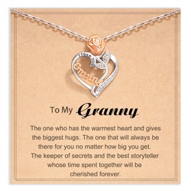 Shonyin Granny Gifts Heart Necklace Mothers Day Gifts for Grandma from Granddaughter Grandson Grammy Grandmother Jewelry Gifts for Birthday Christmas Valentines Day Easter