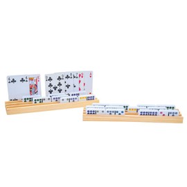 Engelhart - 390818-4 Domino and Card Holder Wooden 26 cm x 6 cm - for Dominoes and Card Games