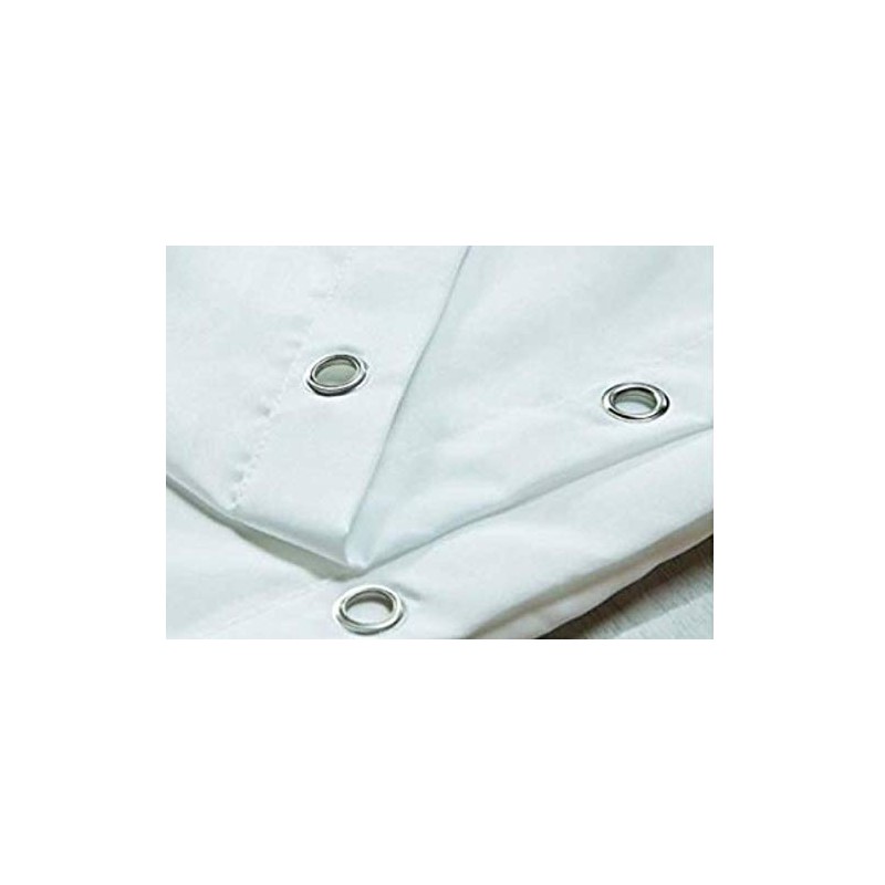 White Satin Stripe Shower Curtain Polyester Fabric - VARIOUS SIZES