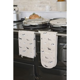 Sophie Allport Single Hob Cover, Dogs Styles - 100% Cotton Hob Protector (Beige)
