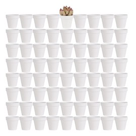 Yishang 72 pcs Small Mini White Clay Pots, 2.5'' Terracotta Pot Clay Ceramic Pottery Planter,Cactus Flower Terra Cotta Pots,Succulents Nursery Pots,with Drainage Hole,Great for Crafts,Wedding Favor