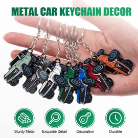 Rislobx Car Keychain for Trucks, Metal Cool Car Models Key Chain Compatible with Bronco Accessories Keychain with Ring (Red)