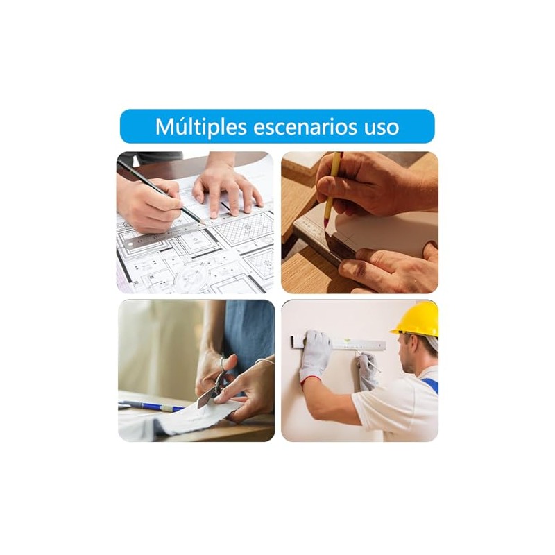 Escuadra para Carpintero de 90 grados,Base de Aluminio,30cm,Escuadra Herrero de