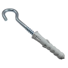 HAFD Ceiling Hooks Zinc Plated M8 8x130mm with M12 12x60mm Plugs, Durable Large Hooks for Secure Home Installation, Versatile Screw in Hooks for Garden and Wall Mounting Solutions Pack of 4