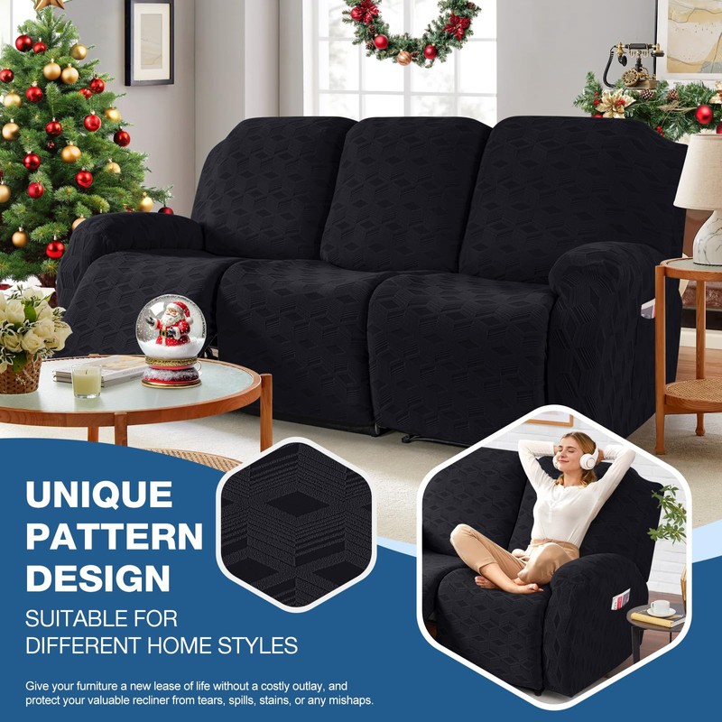 TAOCOCO Recliner Sofa Covers Stretch Reclining Couch Cover, Jacquard Recliner