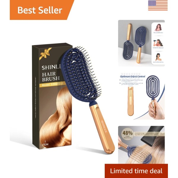 Unbranded Speed Dry Detangler Brush with Luxury Gold Handle for