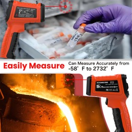 MOONASCEND 30:1 Infrared Thermometer Gun, -58°F to 2732°F Non-Contact Laser Temperature Gun for Cooking, Pizza Oven, Reptile, Griddle, Digital Heat Gun for HVAC and Industrial Use.