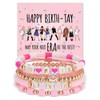 FUNTE Pink Friendship Bracelet 5pcs Bracelets With Birthday Card Lover