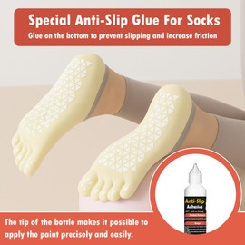 WAN2TLK Sock Stop Glue 100ml, White Non-Slip Glue is Latex-Free and Water-Based, Odorless and Washable, Sock Anti Slip Adhesive for Hangers, Carpets, Bathroom Mats