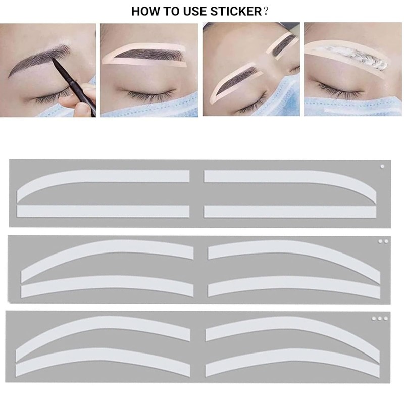 12 Pairs Airbrush Stencils Eyebrow Microblading Airbrush Eyebrow Models for