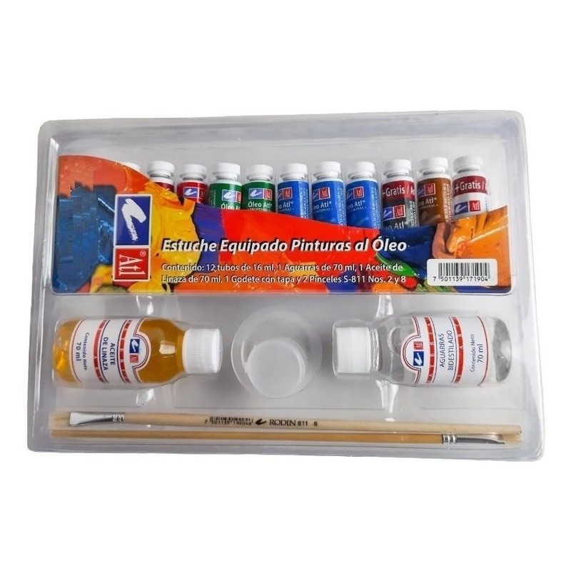 Estuche Para Pintura en Oleo con 12 Pinturas de 16ml