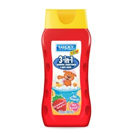 (Strawberry Smarts) - Lucky Super Soft Kids 3 In 1 Shampoo with Detangle Conditioner Body Wash, Strawberry Smarts, 350ml