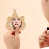 yueton 1 Pack Cute Bear Mini Round Mirror Adorable Cartoon
