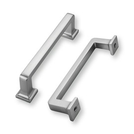 khtumeware 2 Pack Brushed Nickel Cabinet Pulls, 3-3/4 Inch(96mm) Hole Centers Solid Satin Nickel Cabinet Handles Kitchen Hardware Straight Bar for Cabinets and Drawer Pulls