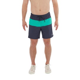 SAXX Underwear Co. Men's Oh Buoy Colorblocked 2N1 Volley 7", India Ink/Peacock, Medium