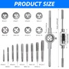 Tap and Tap Tool Set, Metric M3-M12, 20-Piece Fine Thread