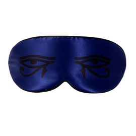 Premium Mulberry Silk Eye Mask – Eye of Horus Design, Adjustable or Elastic Strap, Light-Blocking Sleep Mask for Women & Men, Egyptian Luxury Gift (Royal Blue-Adjustable Strap)