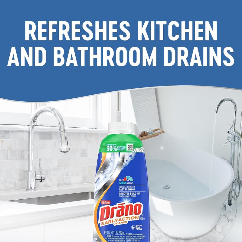 Drano Dual-Force Foamer Clog Remover, 17 oz (Pack of 5)