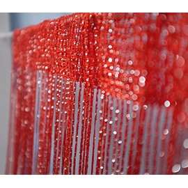 John Aird Jazz Glitter String Curtain Panel (Red)