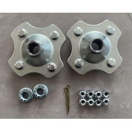 2PCS Rear Left Right Wheel Hubs 42410-HM5-930 with 10 Nuts Replacement for 1993-2000 Honda Fourtrax 300 TRX300 2X4, TRX300FW 4X4 ATV