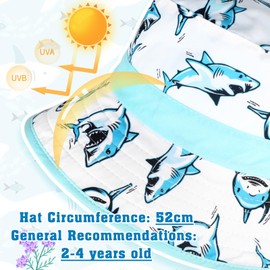 JUPSK Kids Sun Hat, Toddler Summer Hat Unisex Baby Beach Hat UPF50 Sun Protection Bucket Hat with Adjustable Chin Strap for Boys Girls
