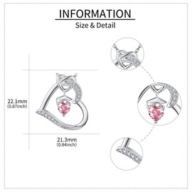 YAFEINI Birthstone Graduation Necklace S925 Sterling Silver Class of 2024 Bachelor Cap Necklaces Class of 2025 Heart Pendant College High School Graduation Jewelry Gifts for Women, one size, Sterling