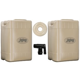 Jojug Heavy Duty Water Storage Container, 2 Pack (with Spigot and Extra Cap) (Tactical Sand)