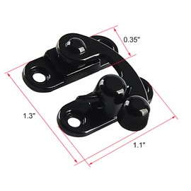 Begino 2Pack Antique Hook Hasp Latch Right Latch Hook Hasp 33mm x 28mm Wing Arm Latch for Jewelry Box Cabinet Toolbox Suitcase(Black)