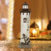 Decor Wooden Nautical Lighthouse Decor with Light Rustic Ocean Sea