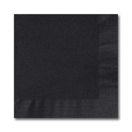 Black Beverage Napkins / 100 Count 3 Ply 4 3/4" Square Cocktail Napkins