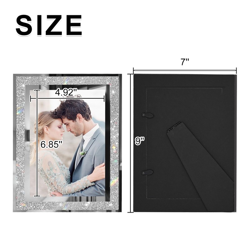 Egofine 5x7 Picture Frames Set of 4, Glass Picture Frames