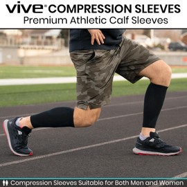 Vive Mangas de compresión para pantorrillas, Calcetines médicos graduados para aliviar el dolor, Soporte ancho para piernas de maternidad, Para correr, fútbol, enfermeras Medio