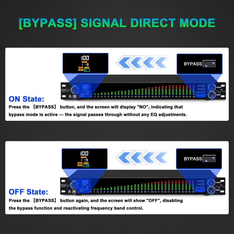 MIZISNR Digital Equalizer for Home Stereo Audio System, Professional 31